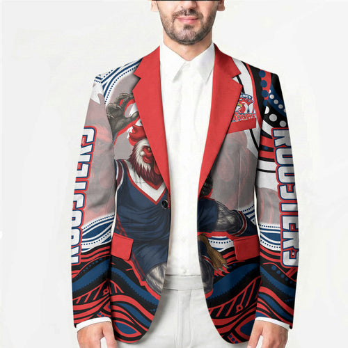 Personalized Sydney Roosters Blazer Aboriginal Dot Art - Dreamtime Rugby Mascot
