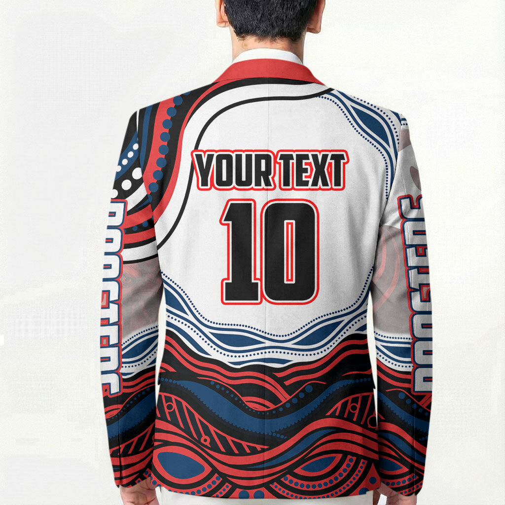 Personalized Sydney Roosters Blazer Aboriginal Dot Art - Dreamtime Rugby Mascot