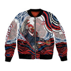 Personalized Sydney Roosters Bomber Jacket Aboriginal Dot Art - Dreamtime Rugby Mascot