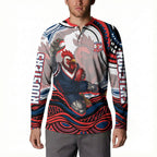 Personalized Sydney Roosters Button Sweatshirt Aboriginal Dot Art - Dreamtime Rugby Mascot