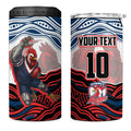 Personalized Sydney Roosters 4 in 1 Can Cooler Tumbler Aboriginal Dot Art - Dreamtime Rugby Mascot