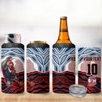 Personalized Sydney Roosters 4 in 1 Can Cooler Tumbler Aboriginal Dot Art - Dreamtime Rugby Mascot
