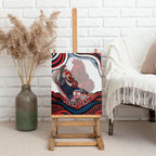 Personalized Sydney Roosters Canvas Wall Art Aboriginal Dot Art - Dreamtime Rugby Mascot