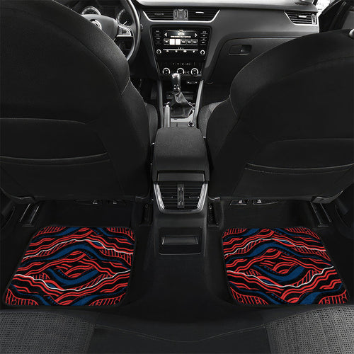Personalized Sydney Roosters Car Mats Aboriginal Dot Art - Dreamtime Rugby Mascot