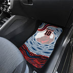 Personalized Sydney Roosters Car Mats Aboriginal Dot Art - Dreamtime Rugby Mascot