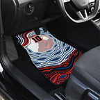 Personalized Sydney Roosters Car Mats Aboriginal Dot Art - Dreamtime Rugby Mascot