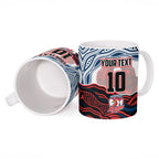 Personalized Sydney Roosters Ceramic Mug Aboriginal Dot Art - Dreamtime Rugby Mascot
