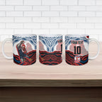 Personalized Sydney Roosters Ceramic Mug Aboriginal Dot Art - Dreamtime Rugby Mascot
