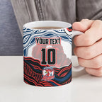 Personalized Sydney Roosters Ceramic Mug Aboriginal Dot Art - Dreamtime Rugby Mascot