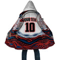 Personalized Sydney Roosters Cloak Aboriginal Dot Art - Dreamtime Rugby Mascot