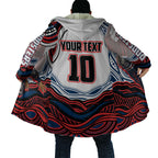 Personalized Sydney Roosters Cloak Aboriginal Dot Art - Dreamtime Rugby Mascot