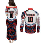 Personalized Sydney Roosters Couples Matching Puletasi and Long Sleeve Button Shirt Aboriginal Dot Art - Dreamtime Rugby Mascot