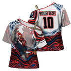Personalized Sydney Roosters Cross Shoulder Shirt Aboriginal Dot Art - Dreamtime Rugby Mascot