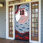 Personalized Sydney Roosters Door Cover Aboriginal Dot Art - Dreamtime Rugby Mascot