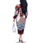Personalized Sydney Roosters Family Matching Off The Shoulder Long Sleeve Dress and Hawaiian Shirt Aboriginal Dot Art - Dreamtime Rugby Mascot