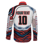 Personalized Sydney Roosters Family Matching Off Shoulder Maxi Dress and Hawaiian Shirt Aboriginal Dot Art - Dreamtime Rugby Mascot
