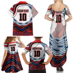 Personalized Sydney Roosters Family Matching Summer Maxi Dress and Hawaiian Shirt Aboriginal Dot Art - Dreamtime Rugby Mascot