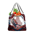 Personalized Sydney Roosters Grocery Bag Aboriginal Dot Art - Dreamtime Rugby Mascot