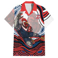Personalized Sydney Roosters Hawaiian Shirt Aboriginal Dot Art - Dreamtime Rugby Mascot