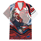Personalized Sydney Roosters Hawaiian Shirt Aboriginal Dot Art - Dreamtime Rugby Mascot