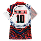 Personalized Sydney Roosters Hawaiian Shirt Aboriginal Dot Art - Dreamtime Rugby Mascot