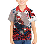 Personalized Sydney Roosters Hawaiian Shirt Aboriginal Dot Art - Dreamtime Rugby Mascot