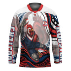 Personalized Sydney Roosters Hockey Jersey Aboriginal Dot Art - Dreamtime Rugby Mascot