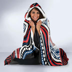 Personalized Sydney Roosters Hooded Blanket Aboriginal Dot Art - Dreamtime Rugby Mascot