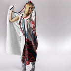 Personalized Sydney Roosters Hooded Blanket Aboriginal Dot Art - Dreamtime Rugby Mascot
