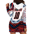 Personalized Sydney Roosters Hoodie Dress Aboriginal Dot Art - Dreamtime Rugby Mascot