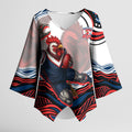 Personalized Sydney Roosters Kimono Sleeve Blouse Aboriginal Dot Art - Dreamtime Rugby Mascot