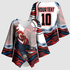 Personalized Sydney Roosters Kimono Sleeve Blouse Aboriginal Dot Art - Dreamtime Rugby Mascot