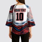 Personalized Sydney Roosters Kimono Sleeve Blouse Aboriginal Dot Art - Dreamtime Rugby Mascot