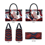 Personalized Sydney Roosters Leather Bag Aboriginal Dot Art - Dreamtime Rugby Mascot