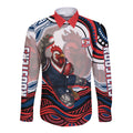 Personalized Sydney Roosters Long Sleeve Button Shirt Aboriginal Dot Art - Dreamtime Rugby Mascot