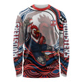 Personalized Sydney Roosters Long Sleeve Shirt Aboriginal Dot Art - Dreamtime Rugby Mascot