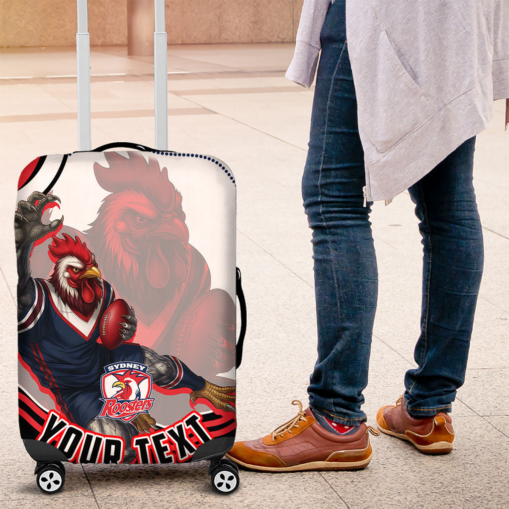 Personalized Sydney Roosters Luggage Cover Aboriginal Dot Art - Dreamtime Rugby Mascot