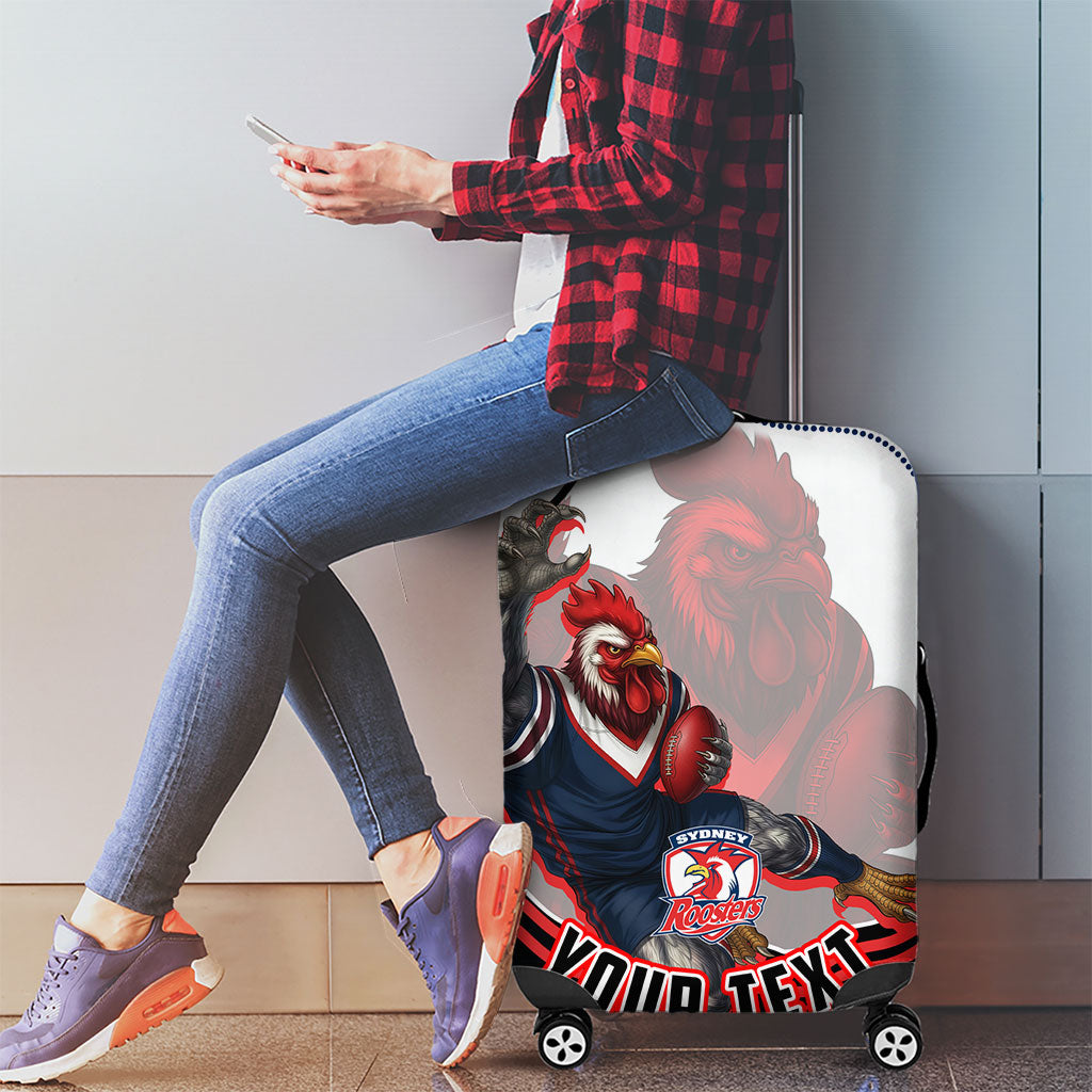 Personalized Sydney Roosters Luggage Cover Aboriginal Dot Art - Dreamtime Rugby Mascot