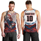 Personalized Sydney Roosters Men Tank Top Aboriginal Dot Art - Dreamtime Rugby Mascot