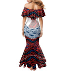 Personalized Sydney Roosters Mermaid Dress Aboriginal Dot Art - Dreamtime Rugby Mascot