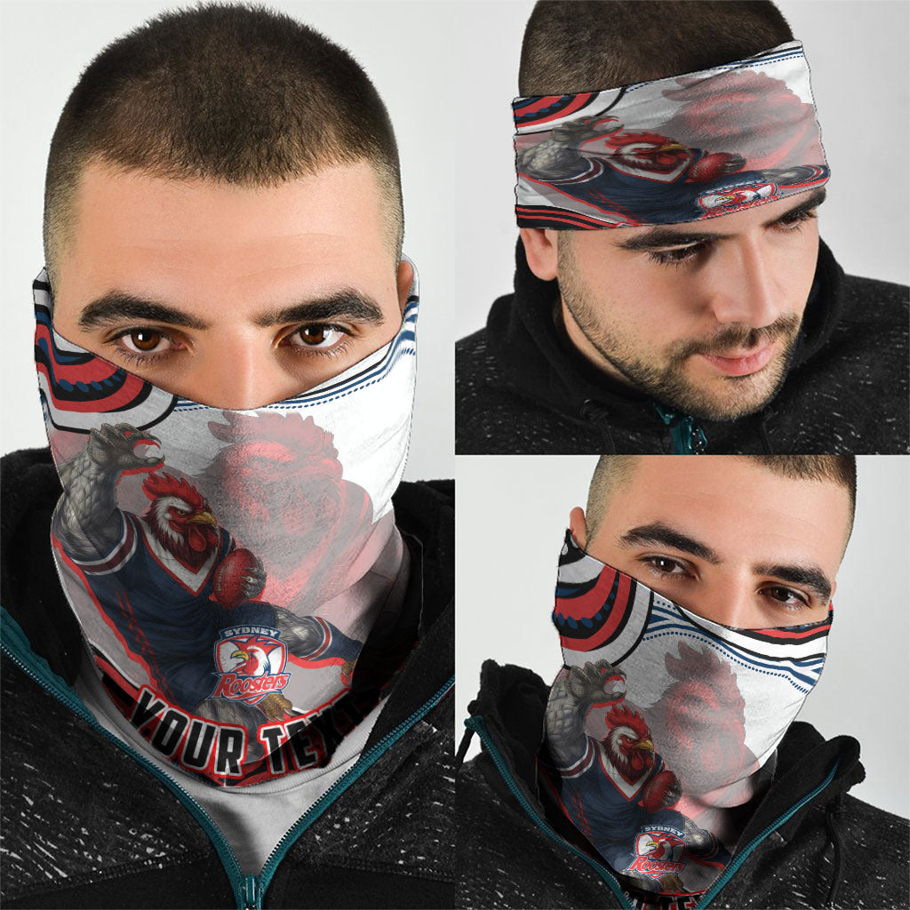 Personalized Sydney Roosters Neck Gaiter Aboriginal Dot Art - Dreamtime Rugby Mascot