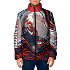 Personalized Sydney Roosters Padded Jacket Aboriginal Dot Art - Dreamtime Rugby Mascot