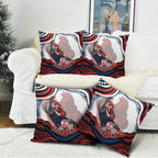 Personalized Sydney Roosters Pillow Cover Aboriginal Dot Art - Dreamtime Rugby Mascot