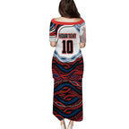 Personalized Sydney Roosters Puletasi Aboriginal Dot Art - Dreamtime Rugby Mascot