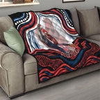 Personalized Sydney Roosters Quilt Aboriginal Dot Art - Dreamtime Rugby Mascot
