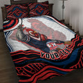 Personalized Sydney Roosters Quilt Bed Set Aboriginal Dot Art - Dreamtime Rugby Mascot