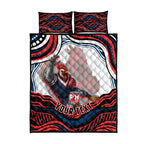 Personalized Sydney Roosters Quilt Bed Set Aboriginal Dot Art - Dreamtime Rugby Mascot