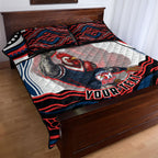 Personalized Sydney Roosters Quilt Bed Set Aboriginal Dot Art - Dreamtime Rugby Mascot