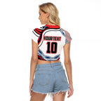 Personalized Sydney Roosters Raglan Cropped T Shirt Aboriginal Dot Art - Dreamtime Rugby Mascot