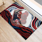 Personalized Sydney Roosters Rubber Doormat Aboriginal Dot Art - Dreamtime Rugby Mascot